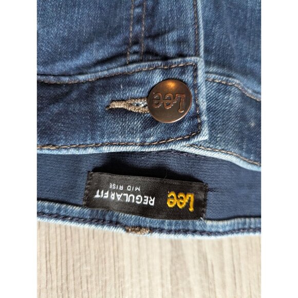 Lee Regular Fit Mid Rise Denim Shorts Size 10 Medium Blue - Picture 2 of 4